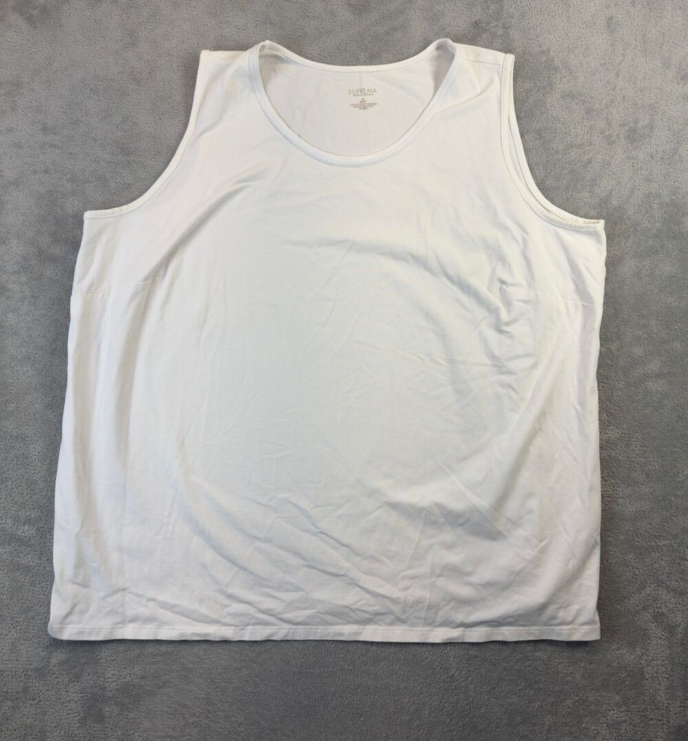 Catherines Suprema Essentials Tank Women’s 4X 30/32W White Sleeveless Stretch